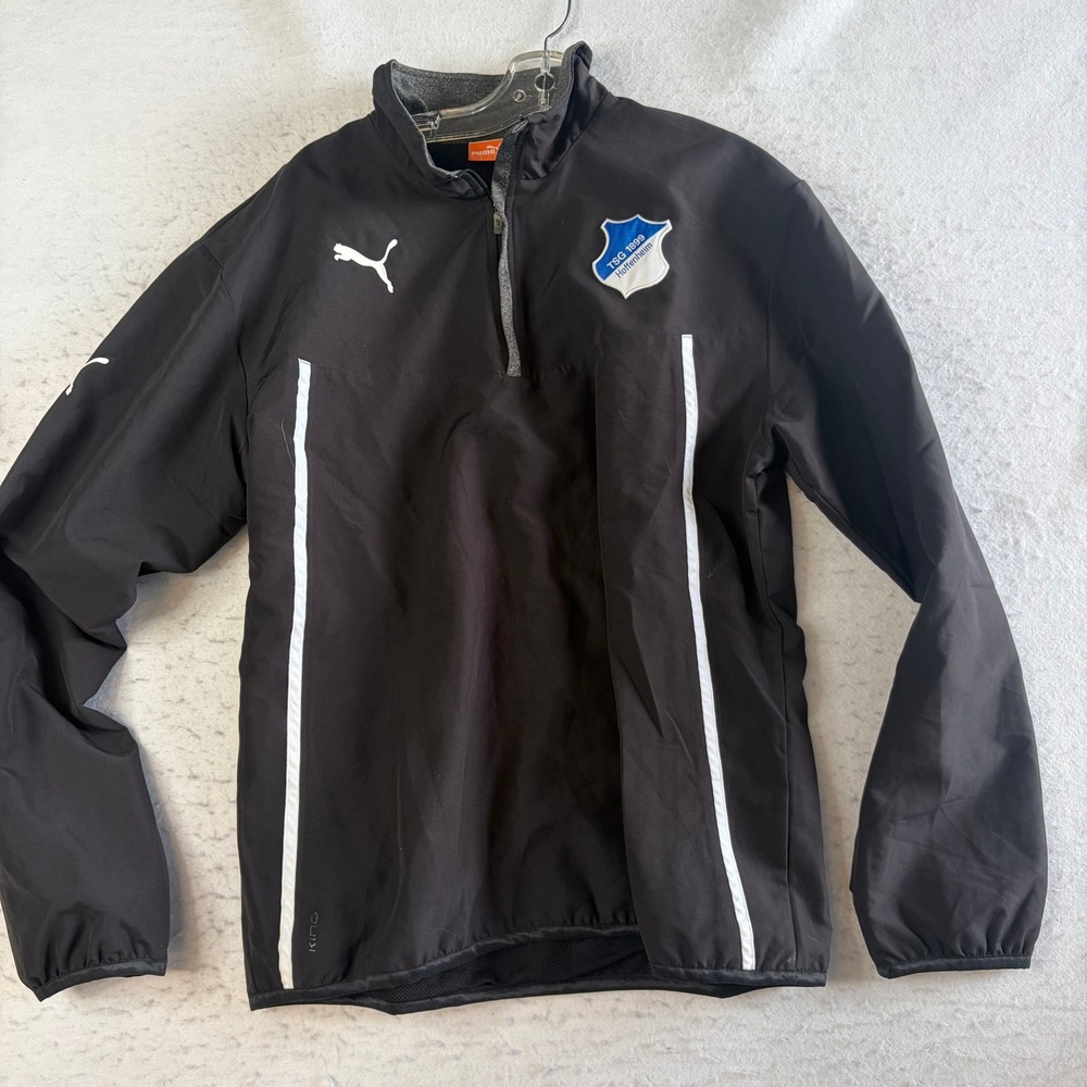Puma TSG 1899 Hoffenheim Quarter Zip Pullover Large Black Soccer Training Jacket